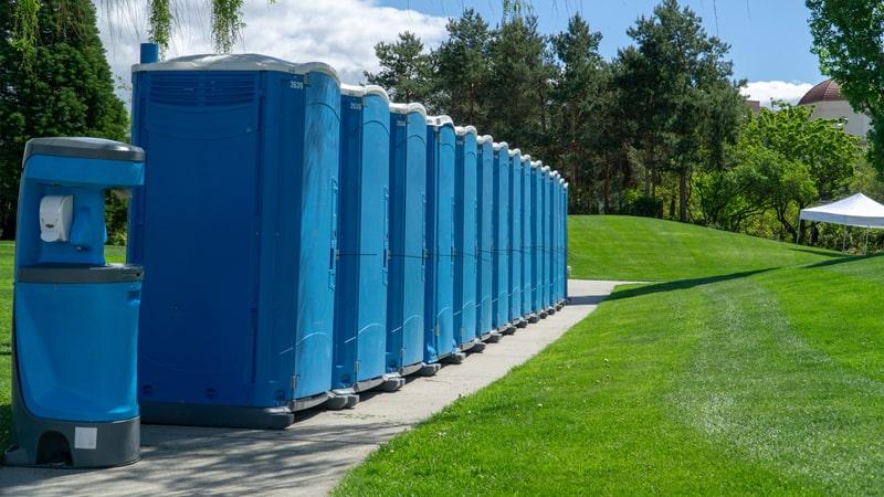 there may be restrictions on where porta potty rental units can be placed at certain event venues